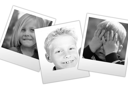 Drei Kinderfotos